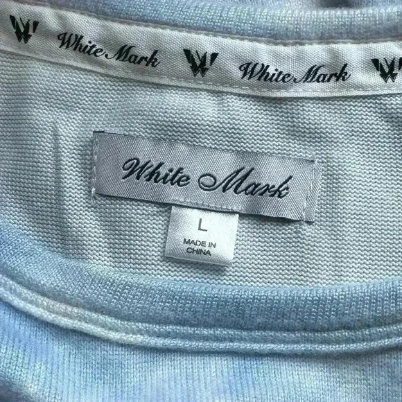 White Mark Blue and White tie dye pajama top Size L - Picture 3 of 5